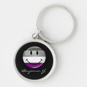 Happy Round Asexual Flag Sleutelhanger