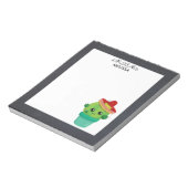 Happy Round Cactus die een Rode Sombrero dragen Notitieblok (Linkerzijde)