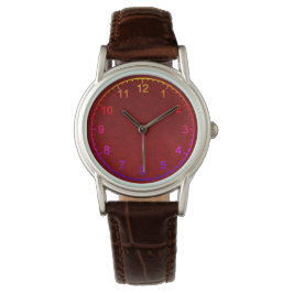 Happy Royal Crimson Velvet Texture Horloge