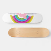 Happy Roze Unicorn-regenboog in de wolken, Persoonlijk Skateboard (Horizontaal)