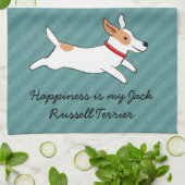 Happy Runing Jack Russell Terrier - aangepaste tek Theedoek (Gevouwen)