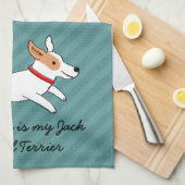 Happy Runing Jack Russell Terrier - aangepaste tek Theedoek (Quarter Fold)