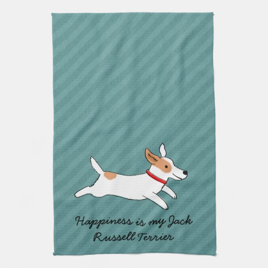 Happy Runing Jack Russell Terrier - aangepaste tek Theedoek (Verticaal)