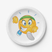 Happy Running Emoji Papieren Bordje (Voorkant)