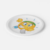 Happy Running Emoji Papieren Bordje (Gekanteld)