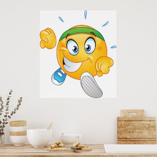 Happy Running Emoji Poster (Keuken)