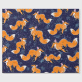 Happy Running Fox Wrapping Paper Cadeaupapier (Vlak)