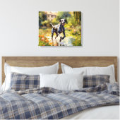 "Happy Running Great Dane" Canvas Afdruk (Insitu (Slaapkamer))