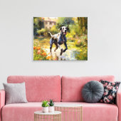 "Happy Running Great Dane" Canvas Afdruk (Insitu (Woonkamer))