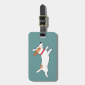 Happy Running Jack Russell Terrier - Schattigee ho Bagagelabel (Voorkant verticaal)
