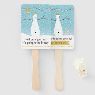 Happy Rustic Snowman Cool Breeze Handwaaier