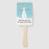Happy Rustic Snowman Cool Breeze Handwaaier (Voorkant)