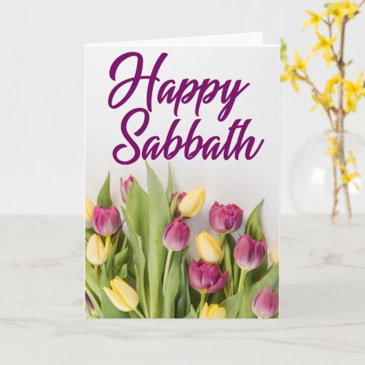 Happy Sabbath-Wenskaart Kaart (Gele Bloem)
