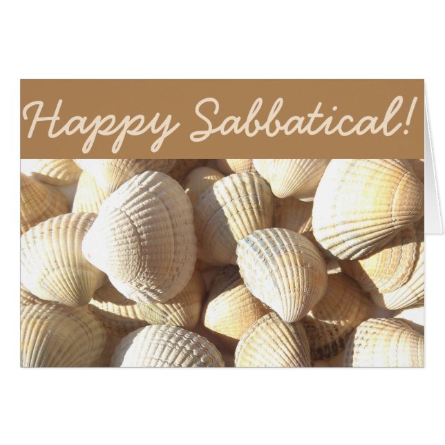 Happy Sabbatical Sea Shells Summer tropical Beach (Voorkant Horizontaal)