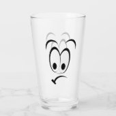 HAPPY SAD CARTOON FACE GLAS (Achterkant)