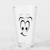 HAPPY SAD CARTOON FACE GLAS (Voorkant)