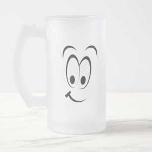 HAPPY SAD CARTOON FACE MATGLAS BIERPUL