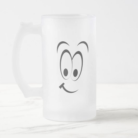 HAPPY SAD CARTOON FACE MATGLAS BIERPUL (Links)