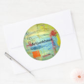 Happy Sad Face Abstract Jeff Hankamer Artjunkhaus Ronde Sticker (Envelop)