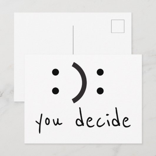 Happy Sad je besluit Briefkaart (Voorkant / Achterkant)