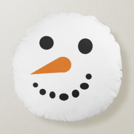 Happy Sad Snowman Holiday Pillow Rond Kussen