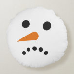 Happy Sad Snowman Holiday Pillow Rond Kussen<br><div class="desc">Happy Sad Snowman Holiday Pillow</div>