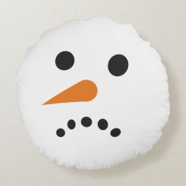 Happy Sad Snowman Holiday Pillow Rond Kussen