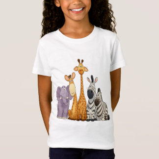Happy Safari Friends – Cartoon Animals Illustratio T-shirt