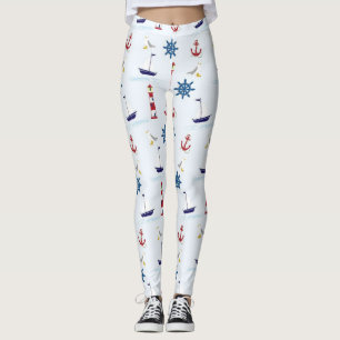 Happy Sailing Nautical Leggings