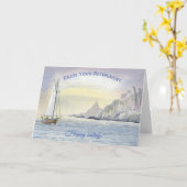 Happy Sailing Retirement Boat Zee Waterverf Kaart (Gele Bloem)