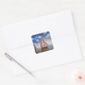 Happy Sailing Vierkante Sticker (Envelop)