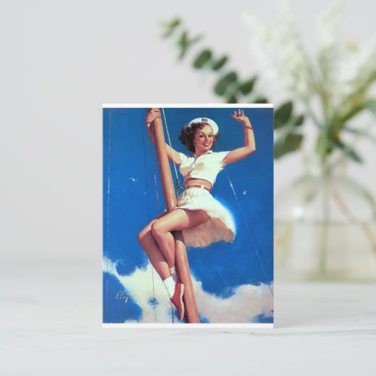 Happy Sailor Pin Up Briefkaart (Staand voorkant)