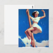 Happy Sailor Pin Up Briefkaart (Voorkant / Achterkant)