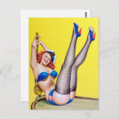 Happy Sailor Pin Up Briefkaart (Voorkant / Achterkant)