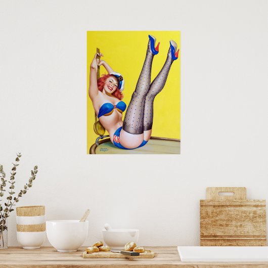 Happy Sailor Pin Up Poster (Keuken)