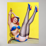 Happy Sailor Pin Up Poster<br><div class="desc">De illustratie van de pulp van de terugtrekkraan pinup. Afbeelding met hoge resolutie van het canvasschilderij.</div>