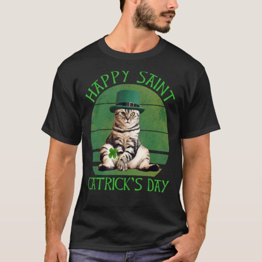 Happy Saint Catrick's Day Cat Lover St. Patrick's T-shirt (Voorkant)