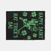 Happy Saint Hat Tricks Day Funny St Patrick's Day Fleece Deken (Voorkant (Horizontaal))