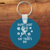 Happy Saint Hat Trick's Day St Patricks Day Funny  Sleutelhanger (Voorkant)