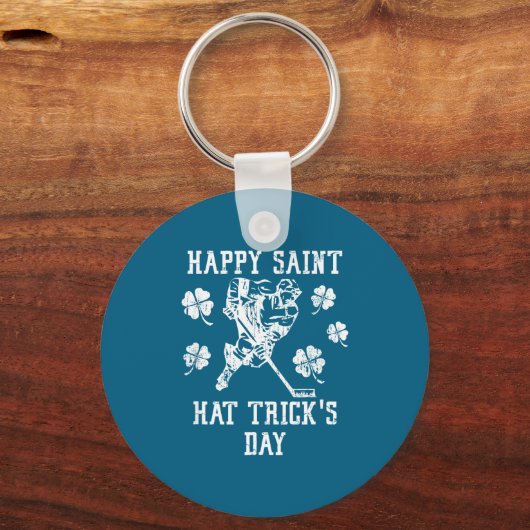 Happy Saint Hat Trick's Day St Patricks Day Funny  Sleutelhanger (Voorkant)