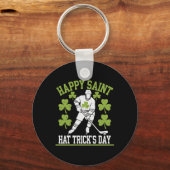 Happy Saint Hat Trick's Day St. Patrick's Day Hock Sleutelhanger (Voorkant)
