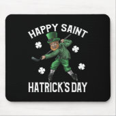 Happy Saint Hatricks Day St Patrick's Day Hockey L Muismat (Voorkant)