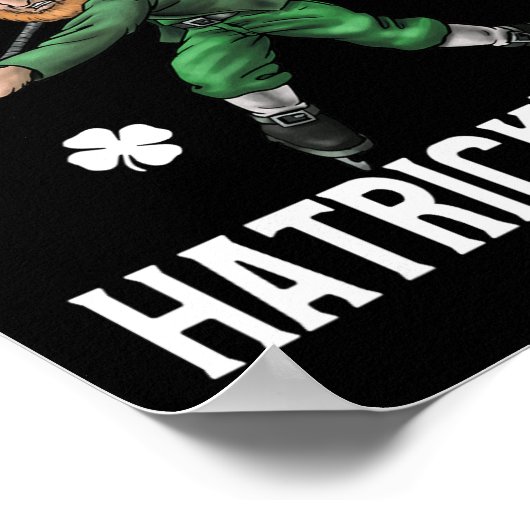 Happy Saint Hatricks Day St Patrick's Day Hockey L Poster (Hoek)