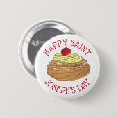 Happy Saint Joseph's Day Italiaanse banketbakkersp Ronde Button 5,7 Cm (Voorkant /achterkant)