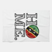 Happy Saint Kitts Flag House Warmer Theedoek (Horizontaal)