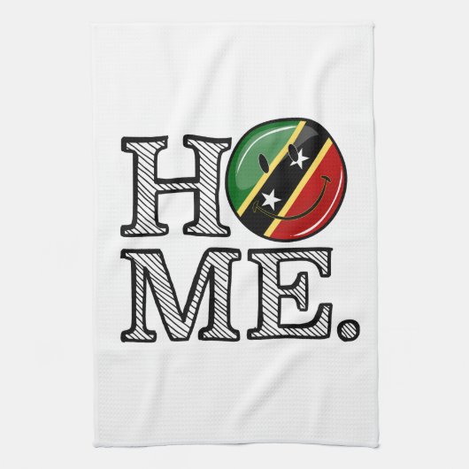 Happy Saint Kitts Flag House Warmer Theedoek (Verticaal)