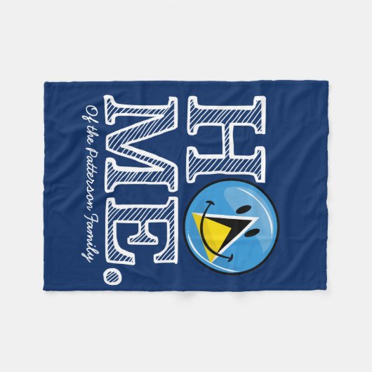 Happy Saint Lucian Flag House Warmer Fleece Deken (Voorkant (Horizontaal))