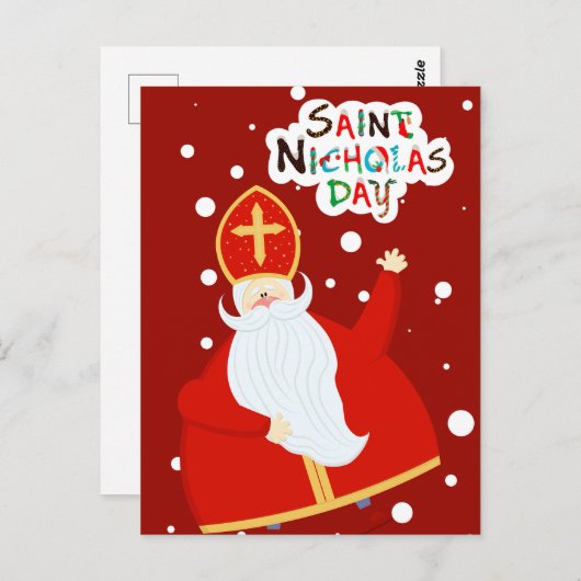 Happy Saint Nicholas Day Briefkaart (Voorkant / Achterkant)