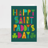 Happy Saint Paddy's Day Bright Modern Lettering Kaart (Voorkant)