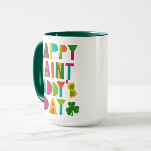 Happy Saint Paddy's Day Bright Modern Lettering Mok (Voorkant links)